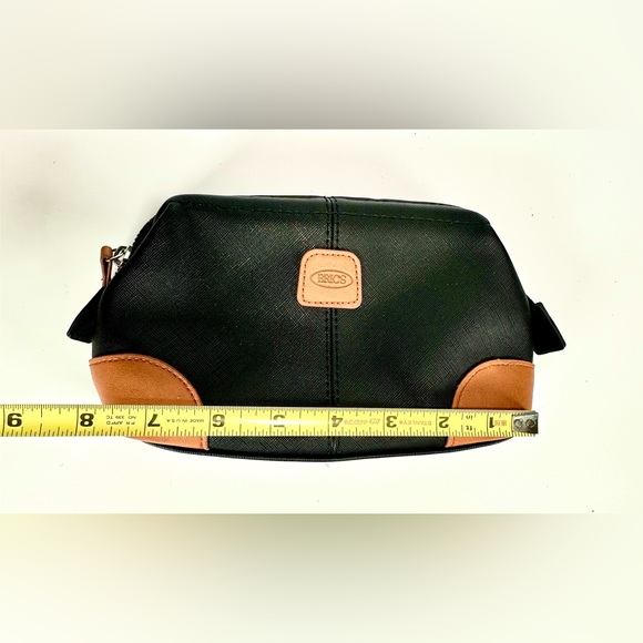 Bric's Black Toiletry Bag with brown Leather Accents - Picture 8 of 9